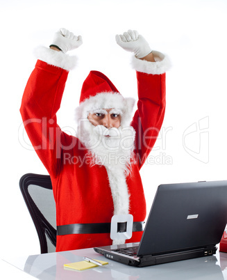 Young Santa Claus with notebook