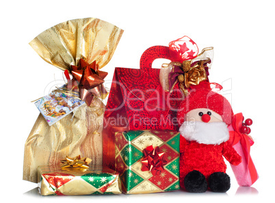 Gift boxes decorated with ribbon