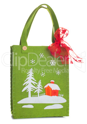 Cloth bag with Christmas decorations