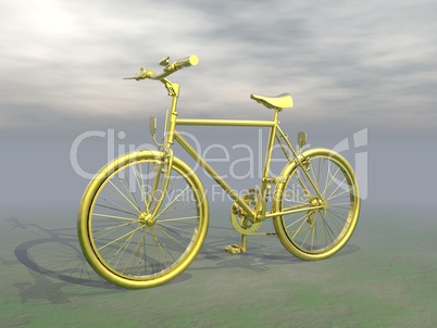 golden mountain bike - 3d render