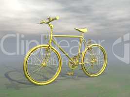 golden mountain bike - 3d render