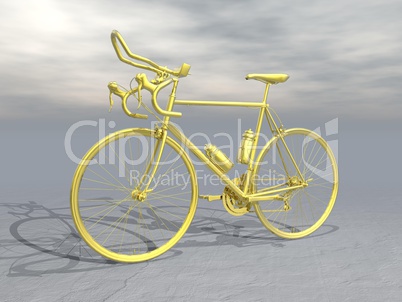 golden race bike - 3d render