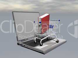 e-shopping for book - 3d render