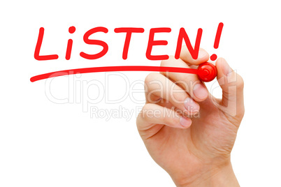 listen red marker