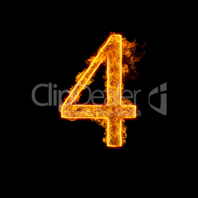 fire alphabet number 4 four