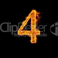 fire alphabet number 4 four