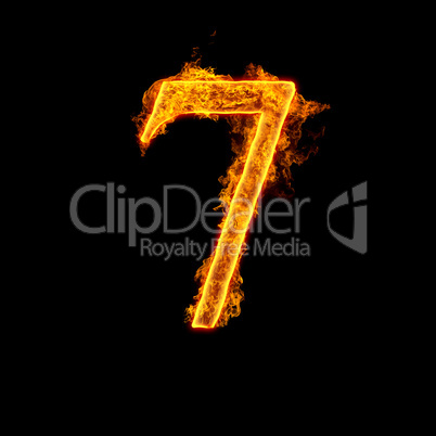 fire alphabet number 7 seven