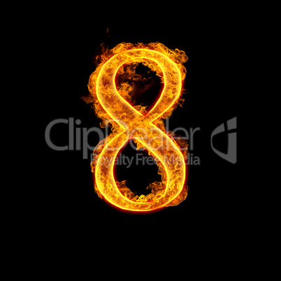 fire alphabet number 8 eight