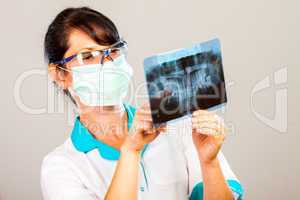 dentist with xray