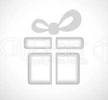 silhouette of a gift box with a bow.
