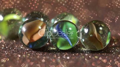 Glittering marble balls