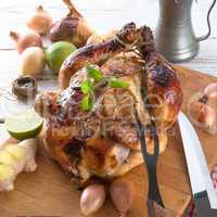 roasted chickens with ginger and lime marinade