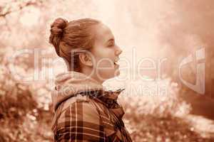 autumn portrait of a beautiful girl