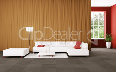 modern interior with sofa 3d render