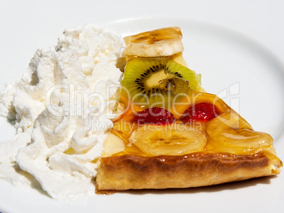 fruit cake with cream