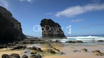 Roque del Morro med beach waves background 11098