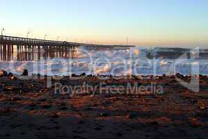 Ocean Wave Storm Pier