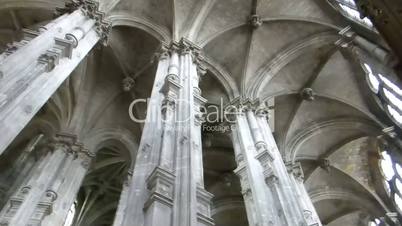 Vaulted ceiling at Church of St Eustace, Paris (PARIS Saint-Eustache--1a)