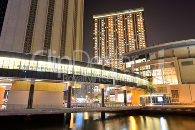 night illumination at dubai marina, dubai, uae