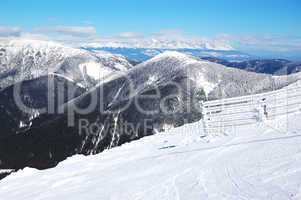 free ride area on chopok in jasna ski resort, low tatras, slovak