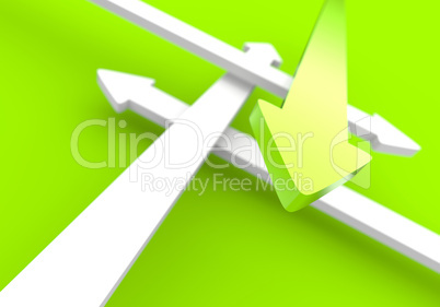 pfeilkonzept vier richtungen - grün weiß