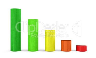 Abwärtstrend bunt - 3d bauklötze diagramm rund 2