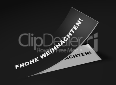 3D Etikett Schwarz - Frohe Weihnachten!