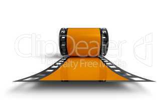 3D Filmrolle - Orange Frontal Ansicht