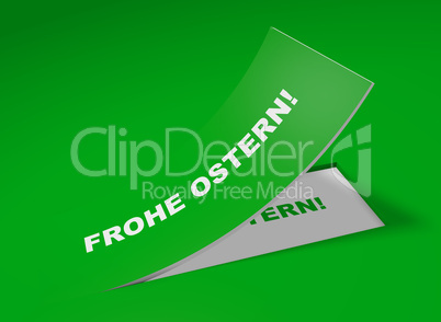 3D Etikett Grün - Frohe Ostern!