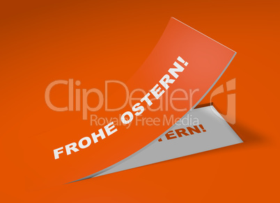 3D Etikett Orange - Frohe Ostern!