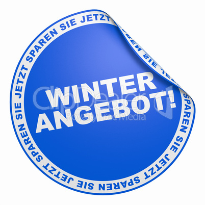 3d aufkleber - winter angebot! blau 2