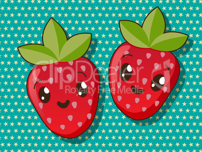 kawaii strawberry icons