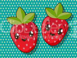kawaii strawberry icons