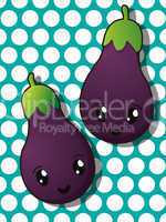 kawaii eggplant icons
