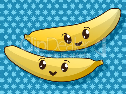 kawaii banana icons