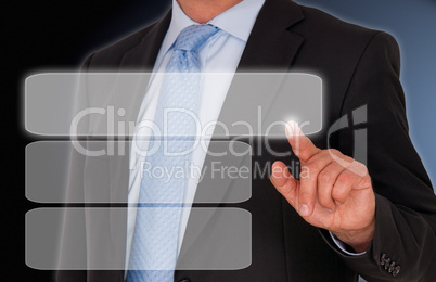 Man with touchscreen