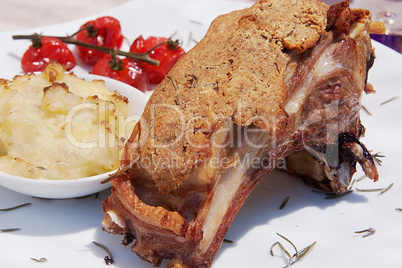baked lamb chops with bread dough