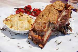 baked lamb chops with bread dough