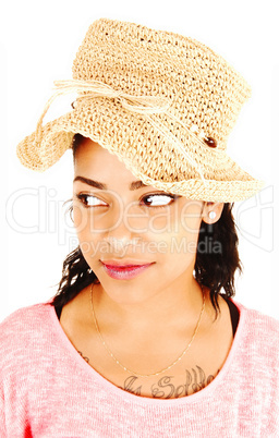 girl with straw hat.