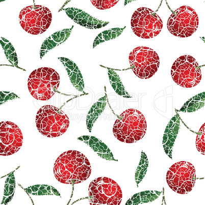Cherry seamless red background.