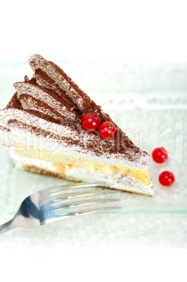 whipped cream and ribes dessert cake slice