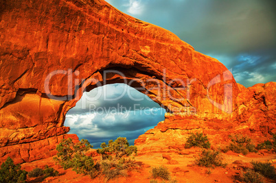 door arch at the arches national park, utah