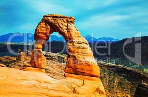 delicate arch at the arches national park, utah, usa