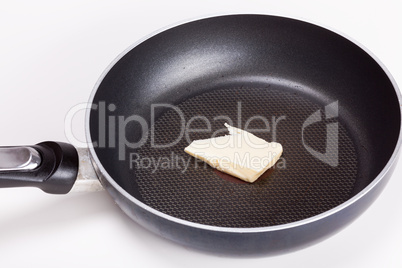butter in the pan to fry