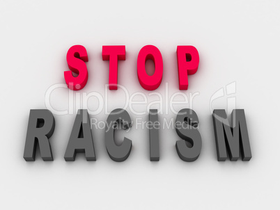 3d imagen, stop racism concept