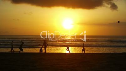 Sunset on beach, Kuta, Bali, Indonesia