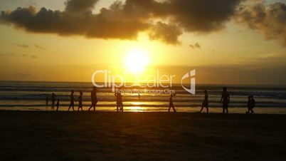 Sunset on beach, Kuta, Bali, Indonesia
