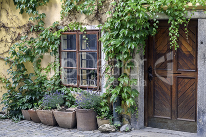 old house facade.