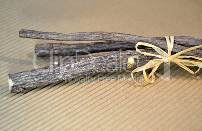 licorice sticks brown background