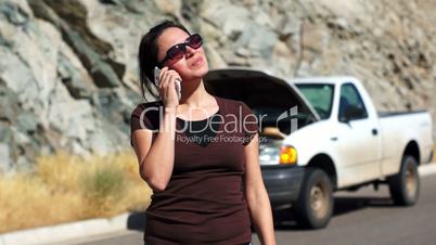 Stranded Woman Cellular Call